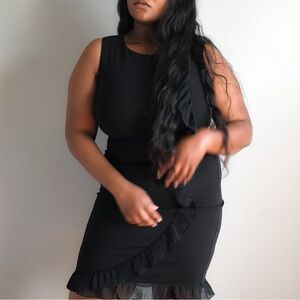 Glamour Sleeveless Black Dress, Size 10
